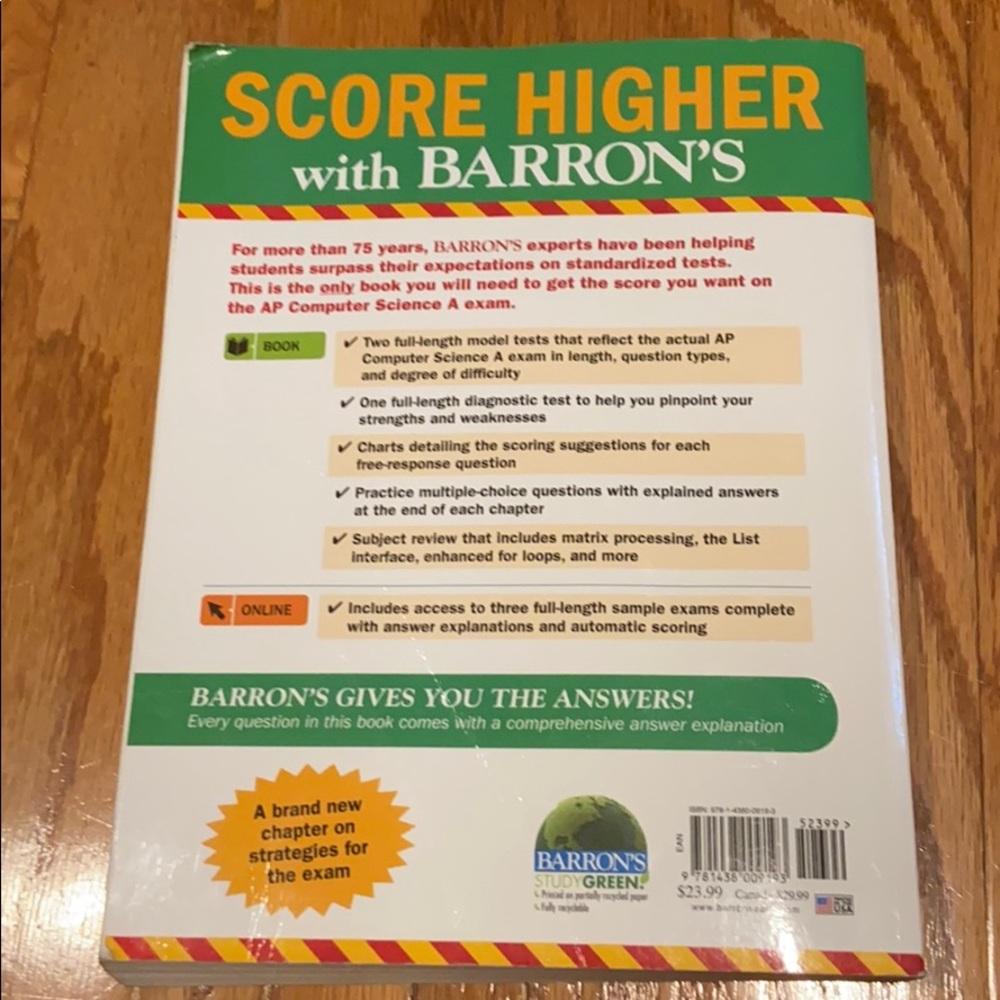 Barron’s AP Computer Science A Test Prep Book - Picture 3 of 5
